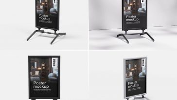 5 Free Poster Display Stand Mockup PSD Files