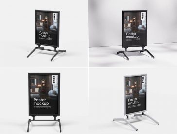 5 Free Poster Display Stand Mockup PSD Files