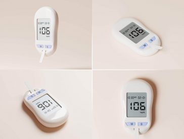 8 Free Blood Sugar Testing Glucometer Device Mockup PSD Files