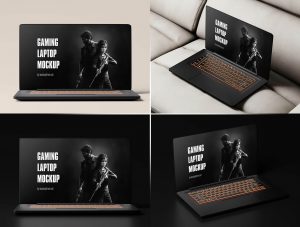 8 Free Gaming Laptop Mockup PSD Files