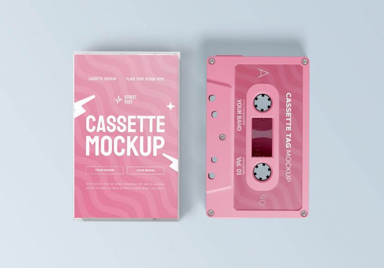 Cassette Tape Mockup PSD