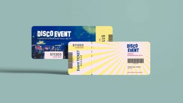 Free Concert Event Ticket Mockup PSD