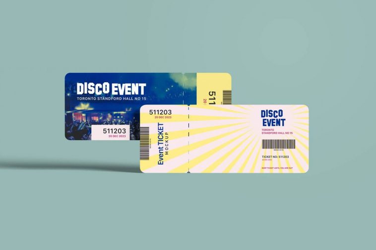 Free Concert Event Ticket Mockup PSD