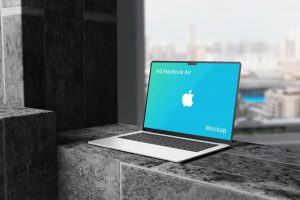 Free Apple M2 MacBook Air Mockup PSD