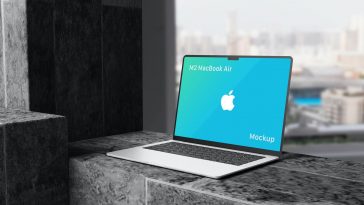 Free Apple M2 MacBook Air Mockup PSD