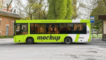 Free Mini Bus Mockup PSD