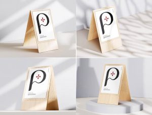 Free Outdoor Advertising A-Stand Mockup PSD set