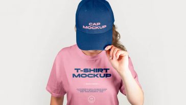 Free Snapback Hat & T-Shirt Mockup PSD