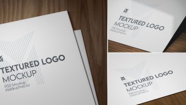 Free Textured Paper Logo Mockups PSD set