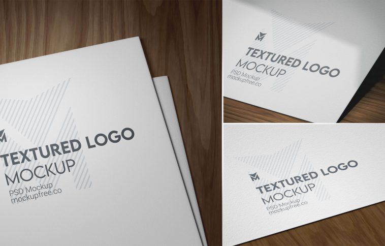 Free Textured Paper Logo Mockups PSD set