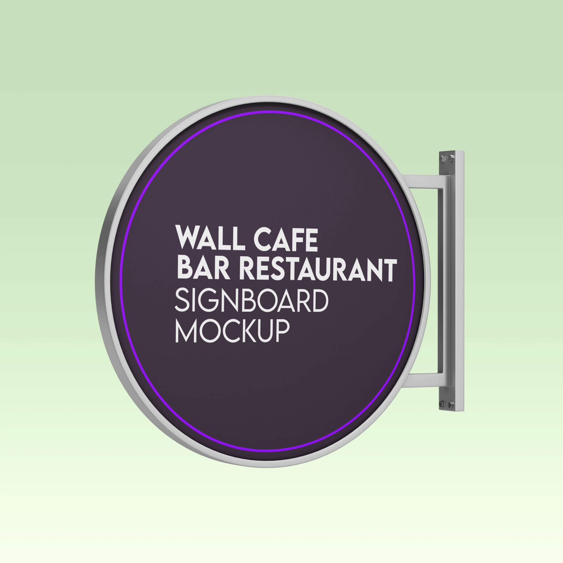 Free Wall Café / Bar / Restaurant Sign Mockup PSD Set
