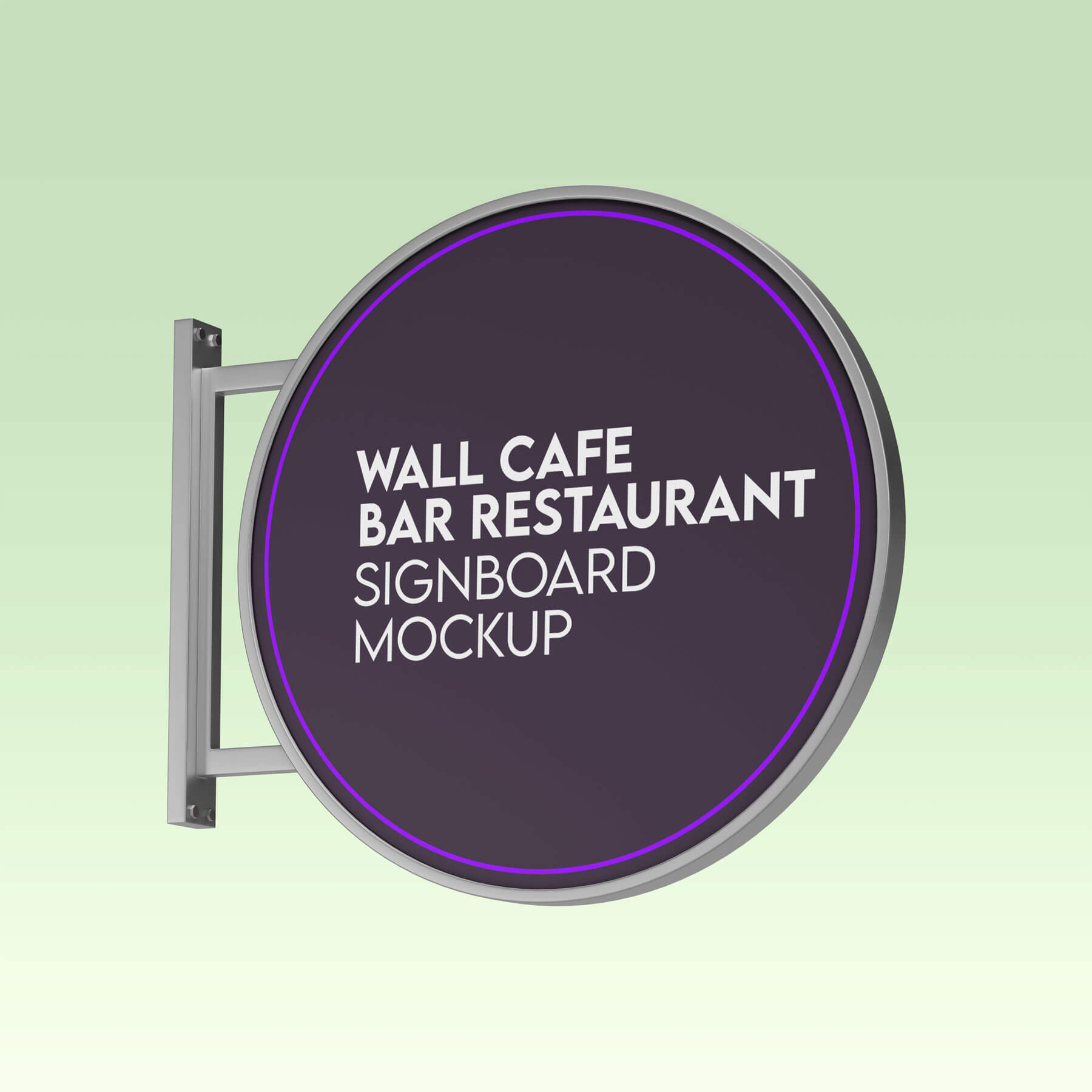 Free Wall Café / Bar / Restaurant Sign Mockup PSD Set