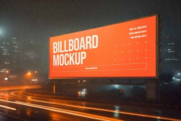 Night Rain Billboard Mockup