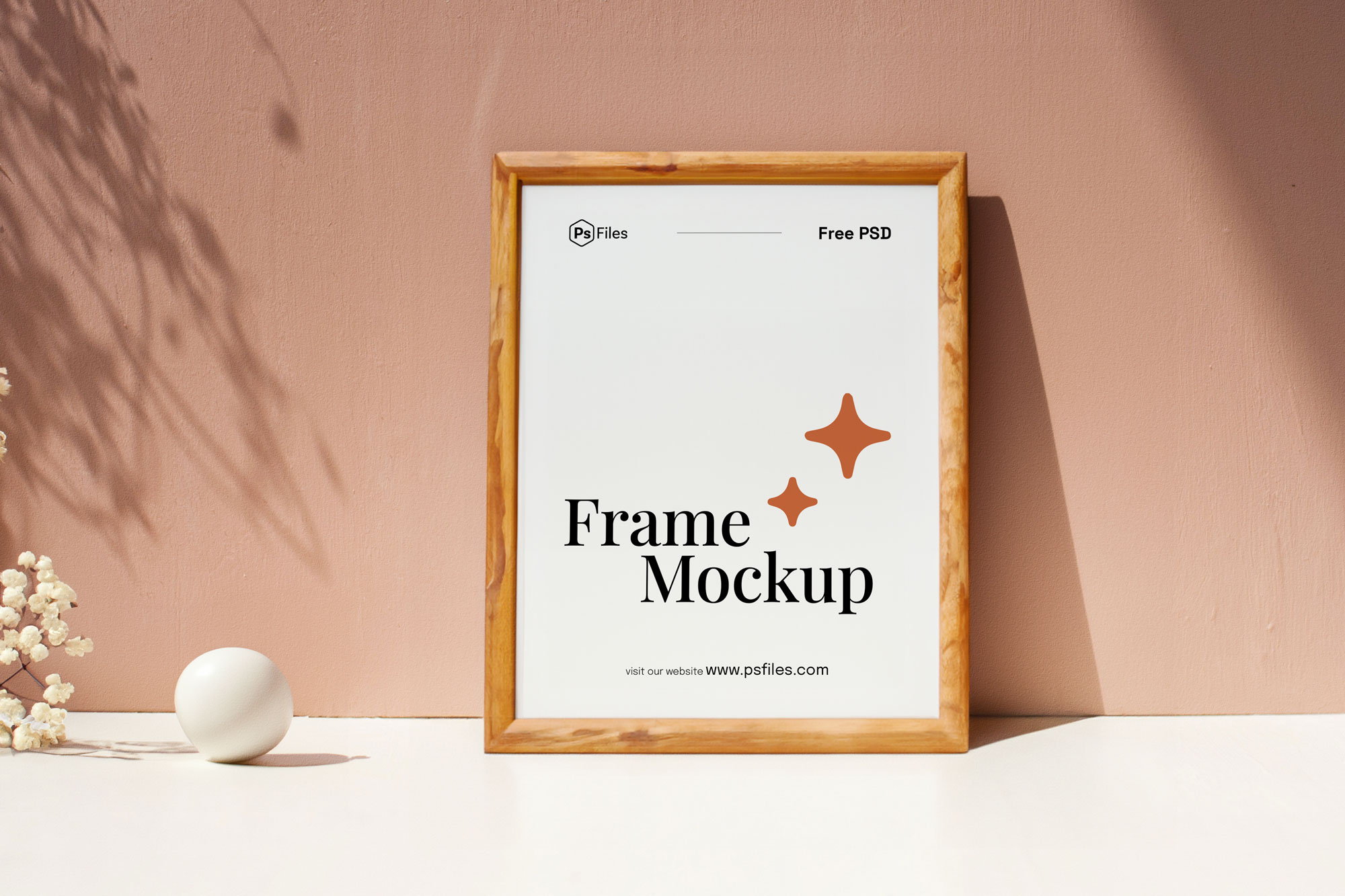 Free Wooden Picture Frame Mockup PSD   PsFiles