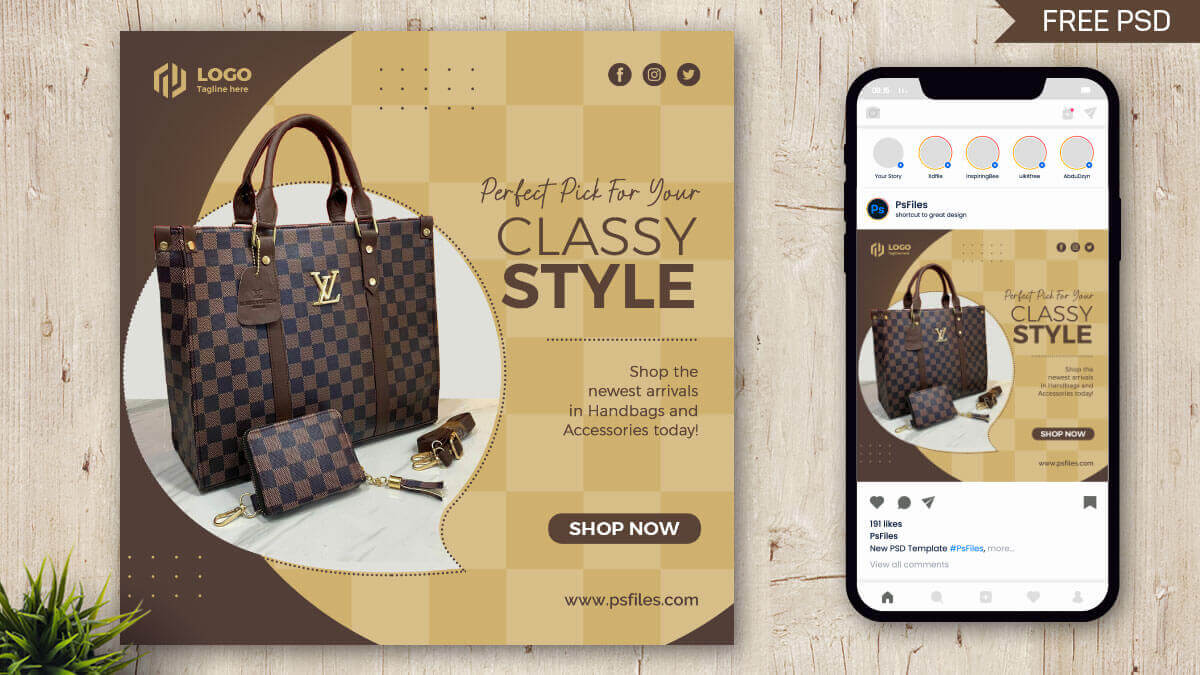 bags ads instagram post Template