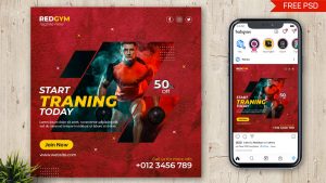 PsFiles_Free Fitness Training Social Media Post PSD Template