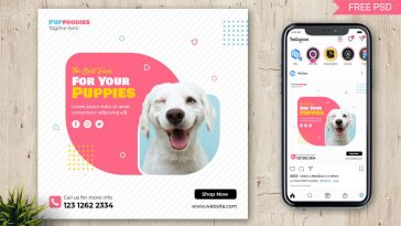 Pets Food Free Social Media Post Design Template PSD