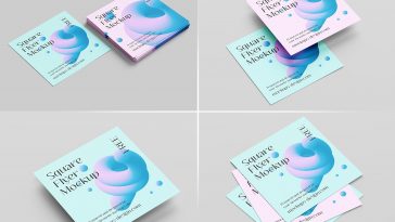 Free Floating Square Flyer Mockup PSD - PsFiles