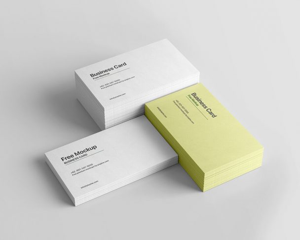 Free Textured Stacked Business Cards PSD Mockup - PsFiles