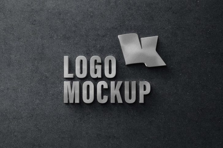 Metallic Silver Sign Logo Mockup Free PSD - PsFiles