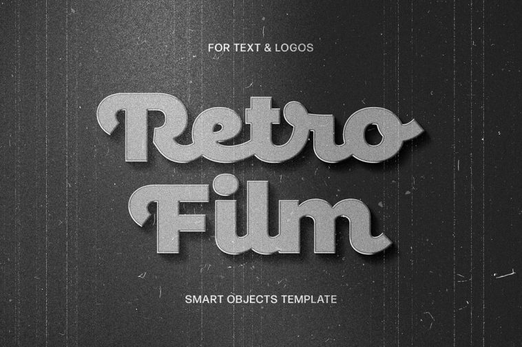 Retro Black & White Text And Logo Effect