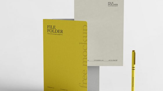 Free A4 File Folder Mockup Set - PsFiles