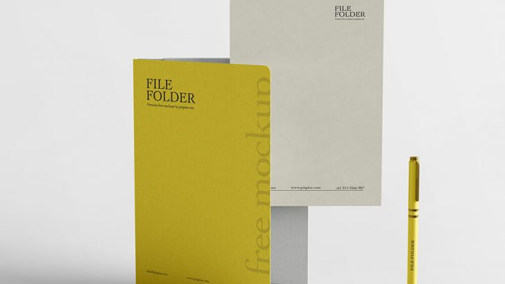 Free A4 File Folder Mockup Set - PsFiles