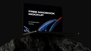 Free Customizable M2 MacBook Pro Mockup PSD