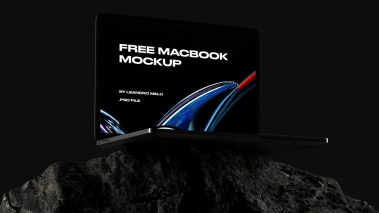 Free Customizable M2 MacBook Pro Mockup PSD