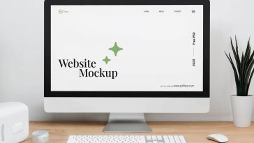 Free Designer Desktop Computer Website Mockup