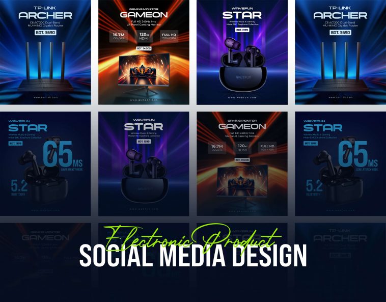 Free Electronics Gadgets Social Media Design PSD