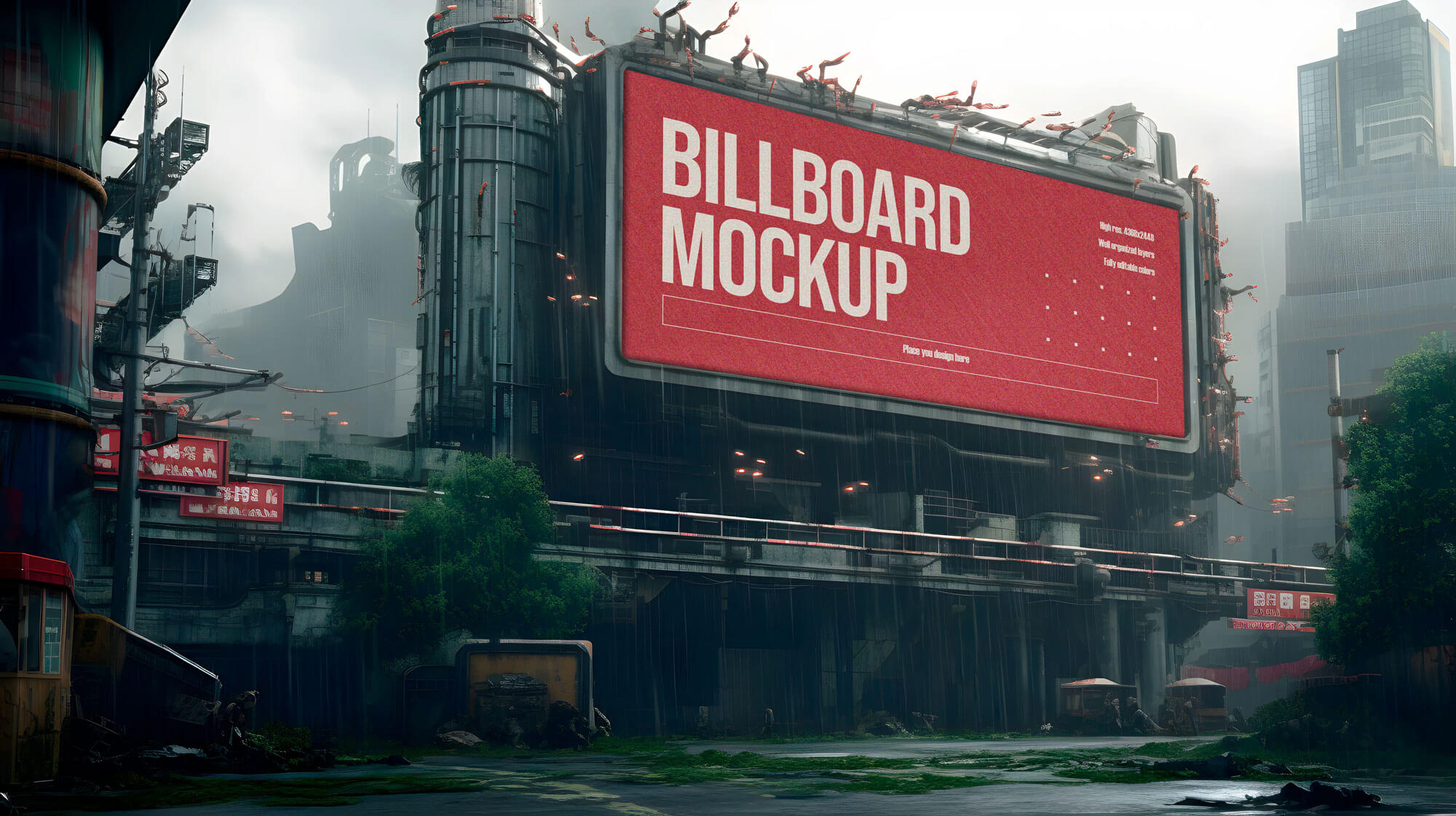 Free Futuristic Billboard Mockup PSD