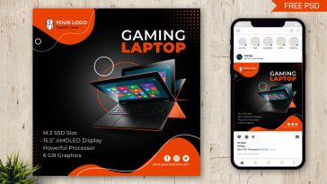 Free Gaming Laptop Instagram Post Design Template