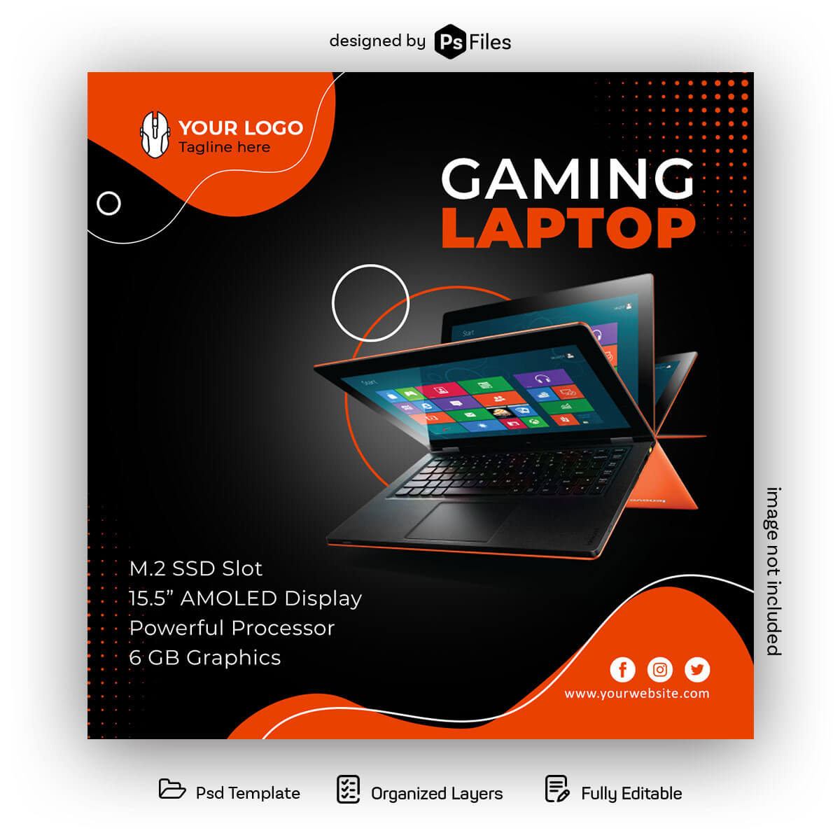 Free Gaming Laptop Instagram Post Design Template