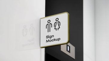 Free Indoor Restroom Sign Mockup PSD