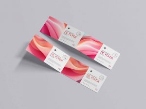 Free Landscape DL Bi-Fold Brochure Mockup PSD