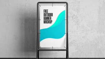 Free Outdoor Poster / Banner Display Stand Mockup PSD