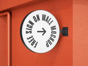 Free Sign On Wall Mockup