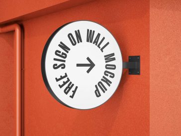 Free Sign On Wall Mockup