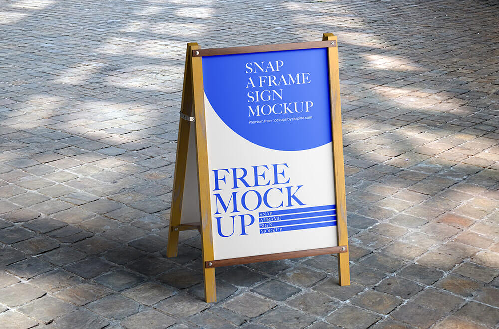 Free Metal A Frame Signboard Mockup PSD PsFiles