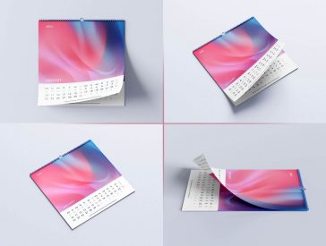 Free Square Wall Calendar Mockup