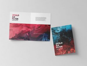 Free Two Fold A4 Flyer Mockup
