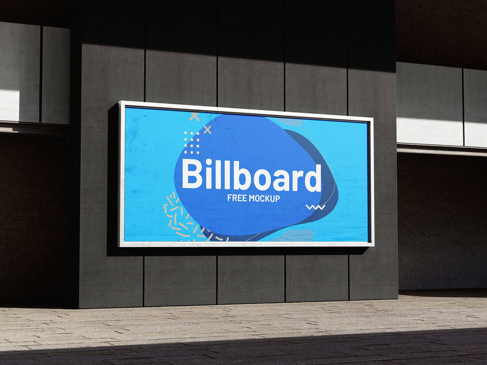 Billboard In The Street Environment Mockup