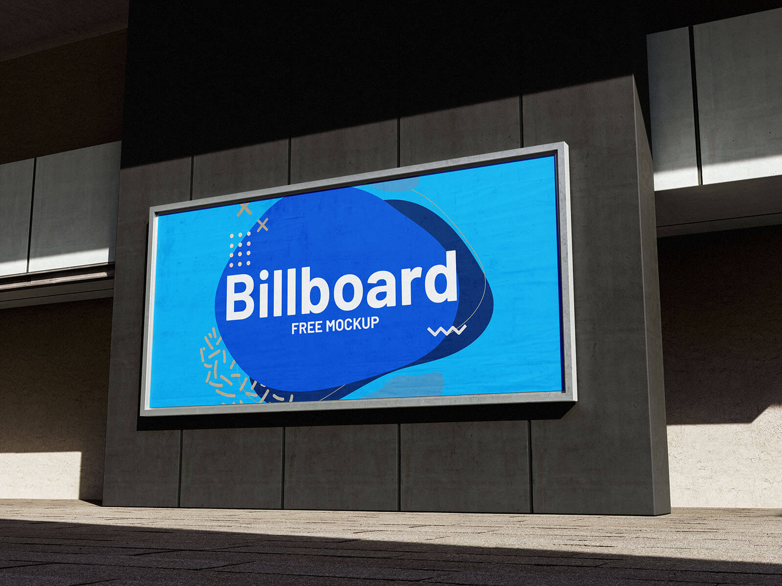 Billboard In The Street Environment Mockup