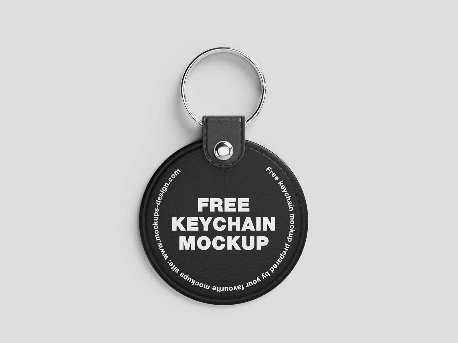 Free Round Leather Keychain Mockup PSD Set