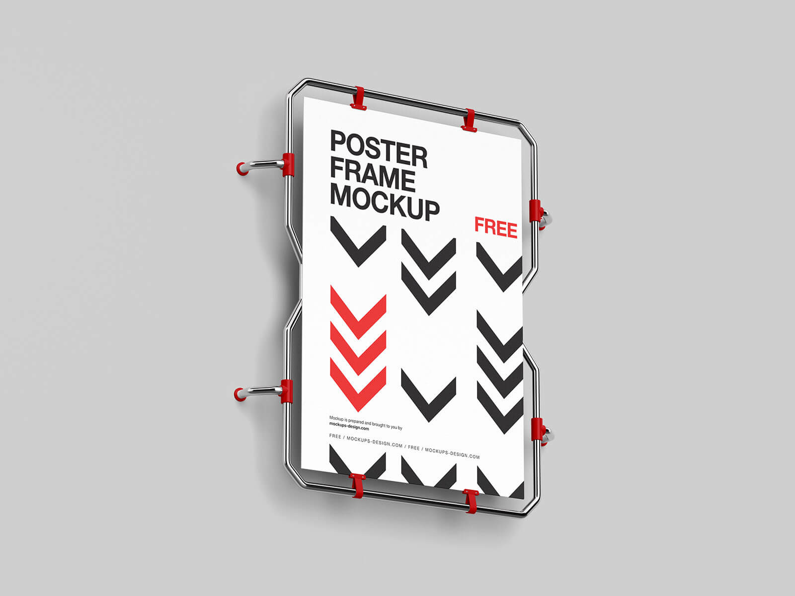 Free Wall Mounted Poster Display Mockup