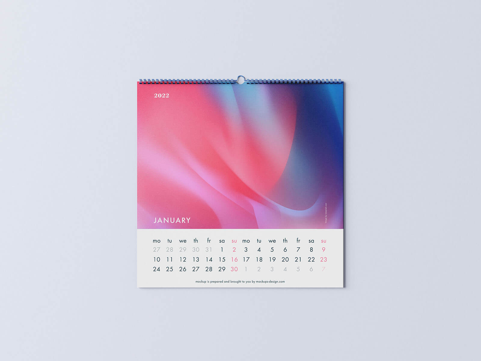 Free Square Wall Calendar Mockup