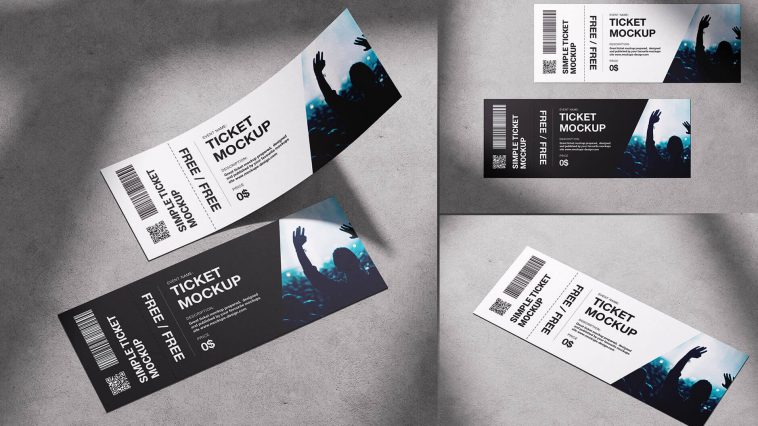 Free Event Ticket Mockup PSD - PsFiles