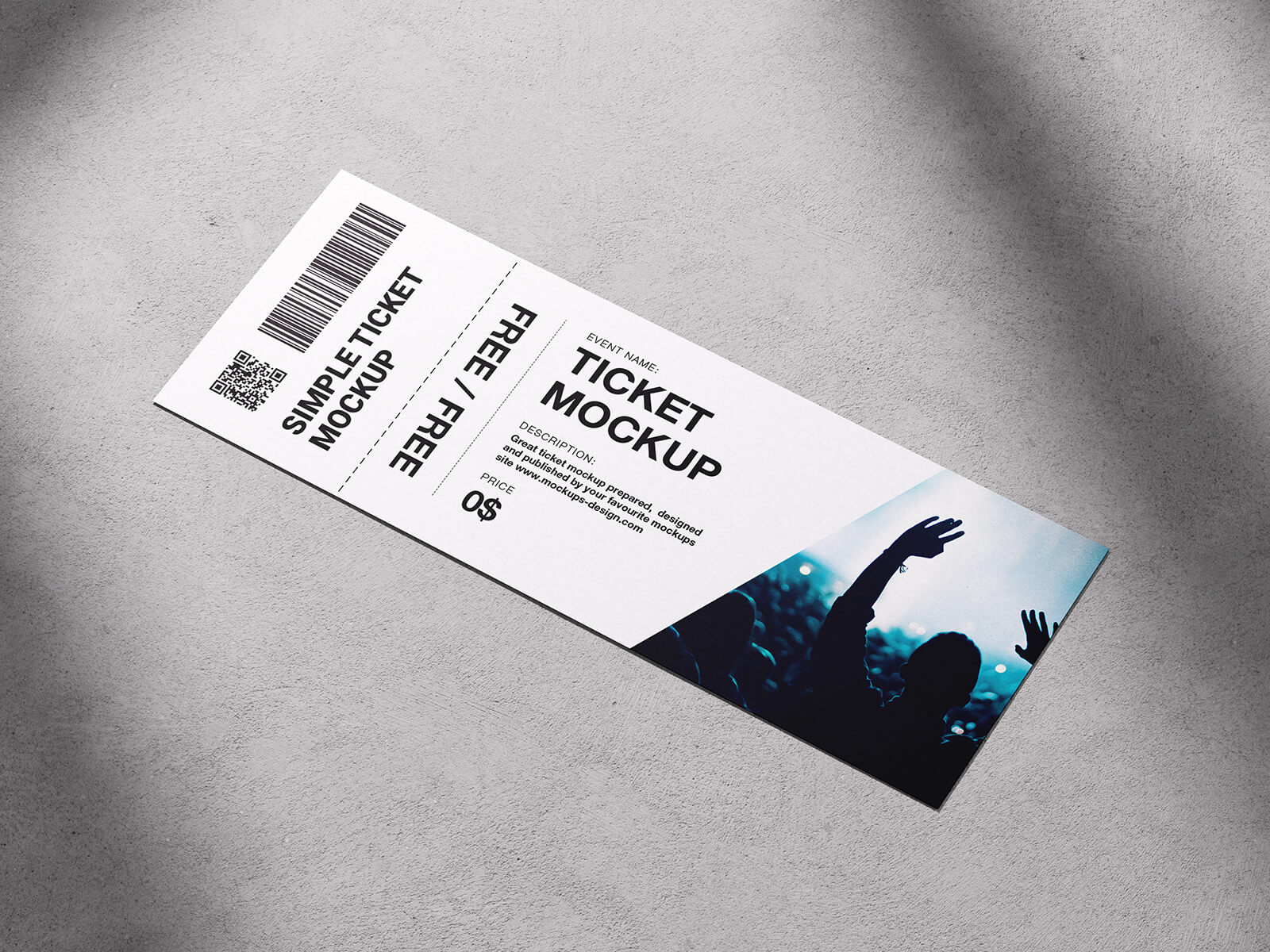 3 Free Concert Tickets Mockup PSD Files