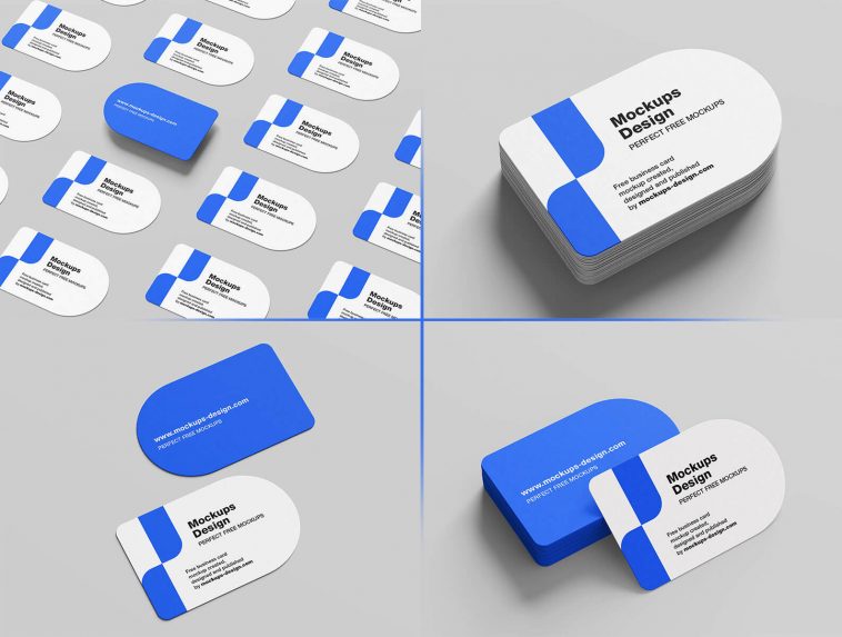 Half Circle Business Card Mockup